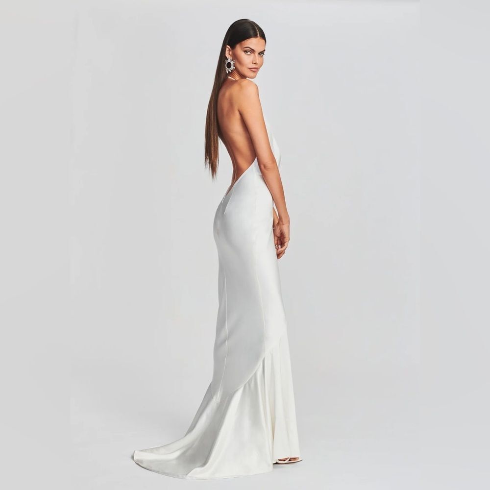Retrofete Eve White Halter Maxi Dress - Picture 2 of 6